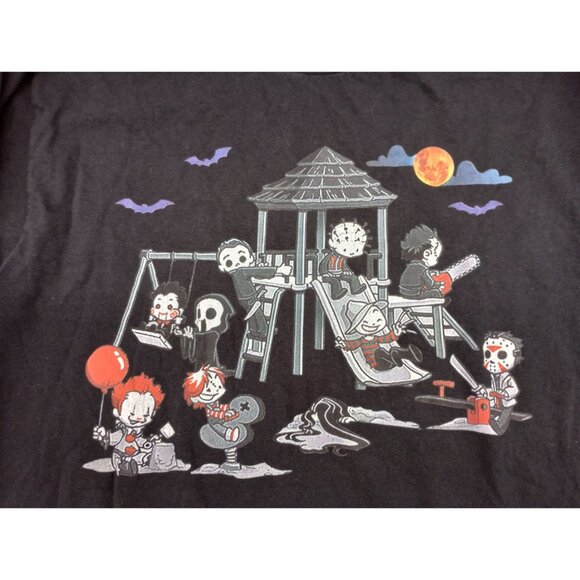 Port & Company Halloween Long Sleeve T-shirt Womens Medium Horror Movie Villains - Picture 7 of 14